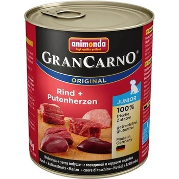 Animonda Gran Carno Dog Junior hovädzie & morčacie srdiečka 0,8 kg