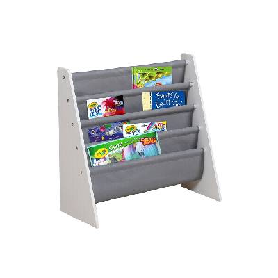 Детска етажерка за книги и играчки, органайзер библиотека за детска стая - white/grey