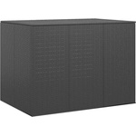  Кутия за градински възглавници PE Ратан 145x100x103 см черна