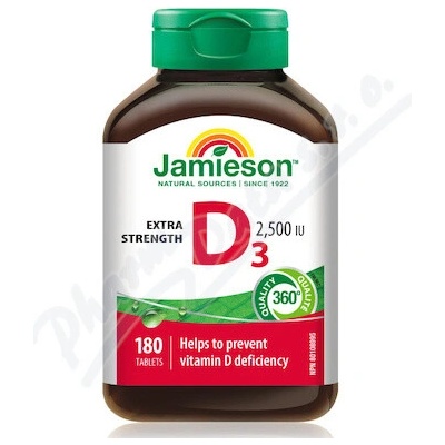 Jamieson Vitamín D3 2500 IU 180 tabliet