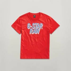 G Star Тениска G Star 3D Dotted Graphic T-Shirt - Bright Flame