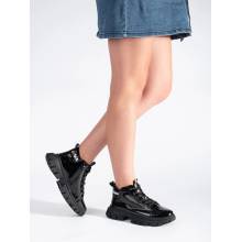 Sergio Leone Lacquered black women's boots by čierna