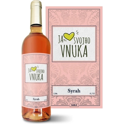 Sablio Ja milujem môjho vnuka Syrah ružové suché víno 12 % 0,75 l (čistá fľaša)