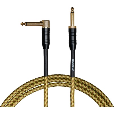 Cascha Professional Line Guitar Cable Natural 3 m Директен - Ъглов Инструментален кабел (CCP-G2ATW3)