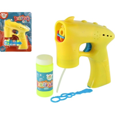 Teddies Bublifuk pištoľ žltá plast 13cm