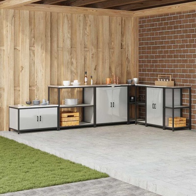 vidaXL Съхранение в кухнята HATTEM Сребристо 90 x 50 x 92 см Стомана (874959)