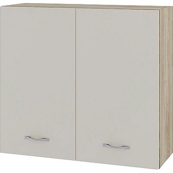 ИРИМ Горен шкаф с две врати и рафт Сити АРС-4 дъб сонома арвен / сатен 80 см