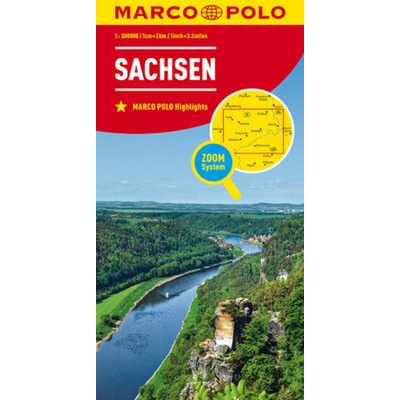 MARCO POLO Karte Sachsen. Saxony. Saxe