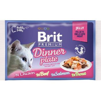 Brit Premium Dinner Plate Delicate Fillets in Jelly порция паучове, месо в желе 4х85gr