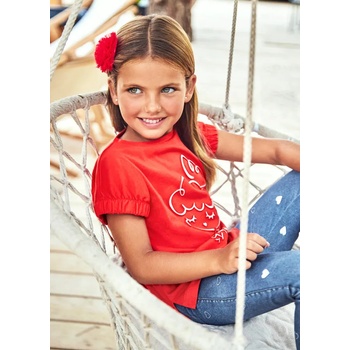 Image 1 of MAYORAL Тениска с къс ръкав с момиченце за момиче в червено Майорал