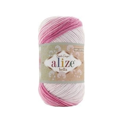 Alize Příze Bella batik 100 - 3302 růžovo-fialovo-bílá