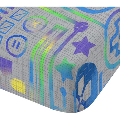 Catherine Lansfield Сив еластичен единичен детски чаршаф от микрофибър за висок матрак 90x190 cm Gamer - Catherine Lansfield (BD/59722/W/SFD/GY)