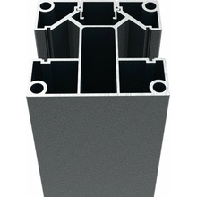 Set hliníkový plotový sloupek 70×70 mm-6,0 m, Antracit RAL 7016, pro výplně 20 mm široké