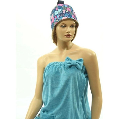 Velforia dámský kilt do sauny z tyrkysový v M 70 x 120 cm