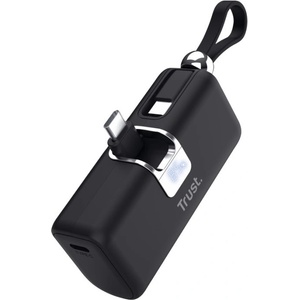 Trust Външна батерия TRUST Pacto 5000 mAh Pocket Powerbank Black (26104) - Allstore