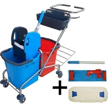 Uklidshop Úklidový vozík DOUBLE VAK 2 x 25 l + FLIPPER MASTER Mop sestava 40 cm