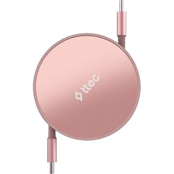 Ttec Кабел ttec - Mini Retractable, 100W, USB-C/USB-C, розов (8694470828299)