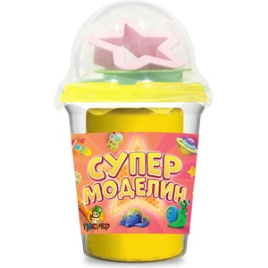 Пясъчко Моделин Пясъчко - С фигурки за оформяне, 100 g, жълт (PSK-003-6) - baby