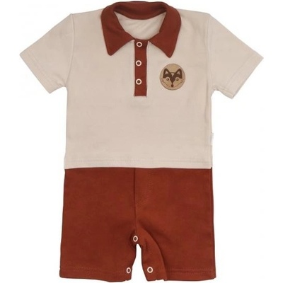 Mamatti Body s nohavičkami Baby Fox béžová hnědá