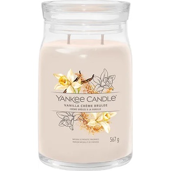 Yankee Candle Vanilla Creme Brulee голяма свещ с надпис 567 гр