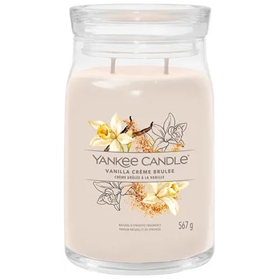 Yankee Candle Vanilla Creme Brulee голяма свещ с надпис 567 гр