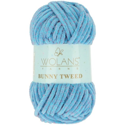 Wolans Bunny Tweed 20 svetlomodrá s ružovou