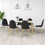 vidaXL Трапезни столове, 6 бр, черни, кадифе (3082876)