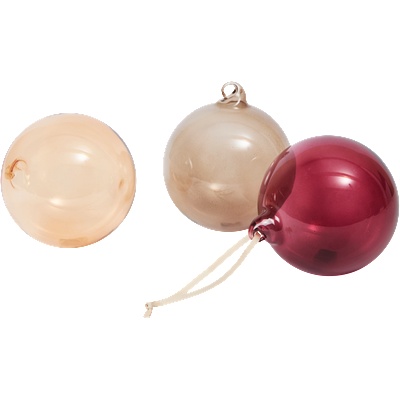 Ferm Living L, полупрозрачни коледни топки, златни, жълти и червени, 3 бр (1104271812)