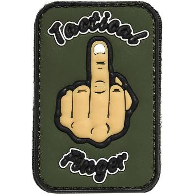 Gumová nášivka 101 Inc nápis Tactical Finger - olivová