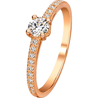 Zlaton Prsten růžové zlato s diamantem s diamanty 000280807252