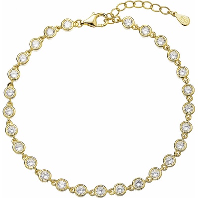 PAVONA Pozlátený strieborný náramok osadený okrúhlymi zirkónmi biely 13027.1 crystal Au plating