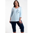 Italian Fashion Arietta women's pyjamas 3/4 sleeve 3/4 legs blue/navy blue