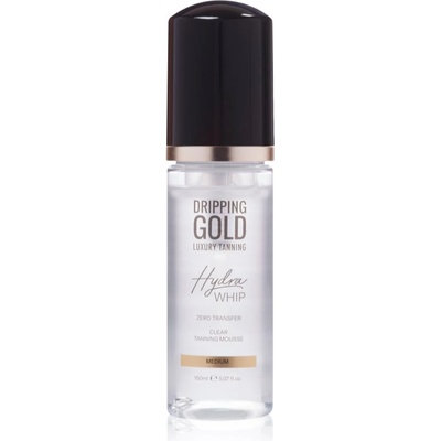 Dripping Gold Luxury Tanning Hydra Whip прозрачна автобронзираща пяна за тяло и лице цвят Medium 150ml