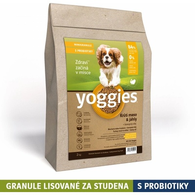 Yoggies mini Monoproteinové s krůtím masem a jáhly, s probiotiky 2 kg