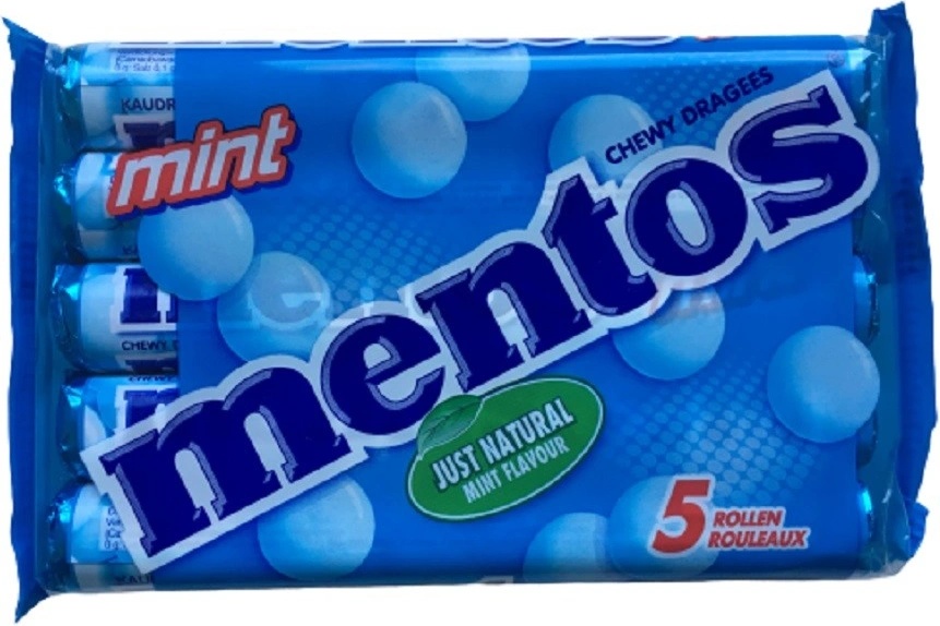 Mentos Mint 3 Rollen – 114 G, Frischer Minzgeschmack, Für Unterwegs