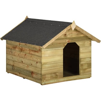 vidaXL Градинска кучешка колиба, отваряем покрив, импрегниран бор (45151)