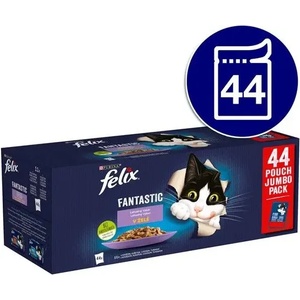FELIX Fantastic beef, chicken, salmon & tuna jelly 44x85 g