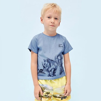 MAYORAL Тениска с къс ръкав cold pigment dye за момче Майорал в светло синьо