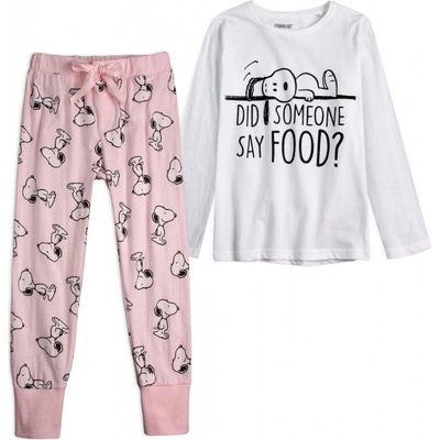 Dievčenské pyžamo Snoopy biela