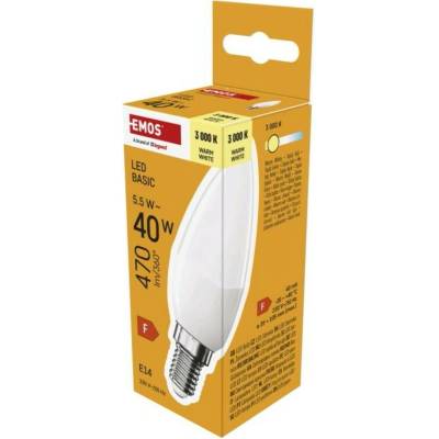 Emos LED žiarovka Basic sviečka E14 5,5 W 40 W 470 lm Teplá biela ZL3F22