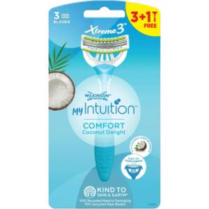 Wilkinson Sword Wilkinson MY Intuition Comfort Coconut Delight 3+1 - самобръсначка за еднократна употреба (3+1 бр. )