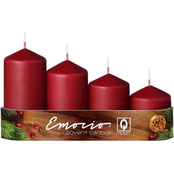 Emocio adventní stupňovité 50 mm bordó 4 ks