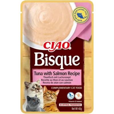 Inaba Cat CIAO Bisque Jemné pyré s tuniakom a lososom 40 g