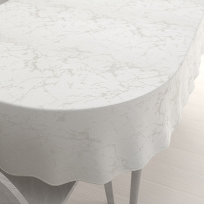 Biante oválný ubrus Parma PM-116 Stříbrný mramor na krémovém 100x160 cm