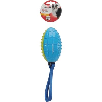 Camon dvojfarebná rugbová lopta so zvukom a rukoväťou 26 cm