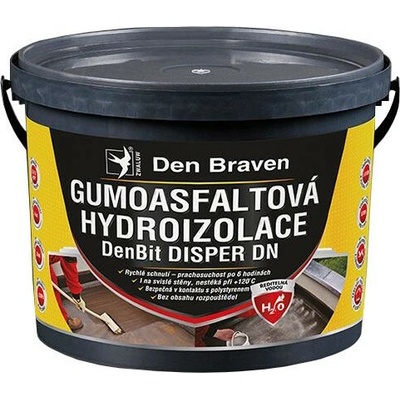 Den Braven Gumoasfaltová hydroizolácia DenBit DISPER DN, vedro, 5 kg, čierna