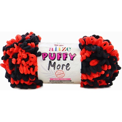 Alize příze Puffy More 6273 černá a červená