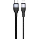 USAMS iPhone 14 Plus / 14 Pro Max / 14 Pro USAMS US-SJ330 MJEMS кабел за данни Type-C - Lightning, 120 см, ЧЕРЕН (SJ330USB02)