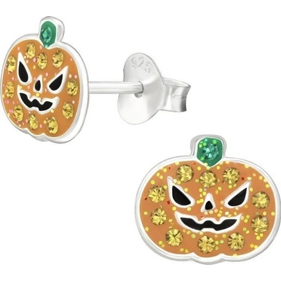 Majya stříbrné náušnice COLOR PUMPKIN 10727