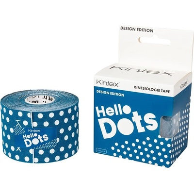 Kintex Design Kineziologický tejp Hello Dots Blue 5 m x 5 cm